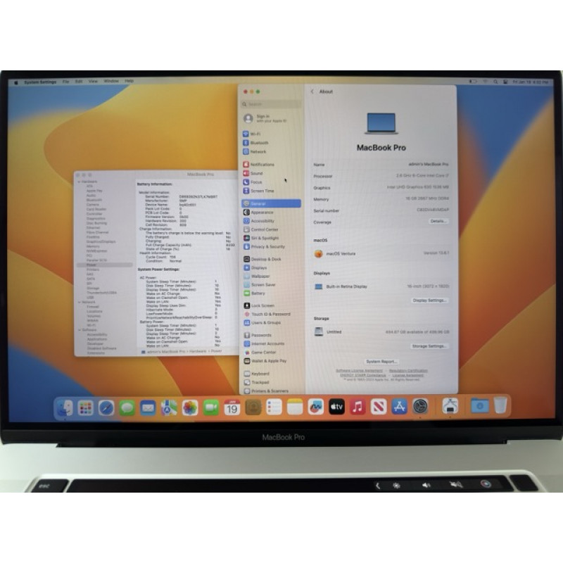 MacBook Pro 16 2019 Silver I7 2.6ghz 16/512